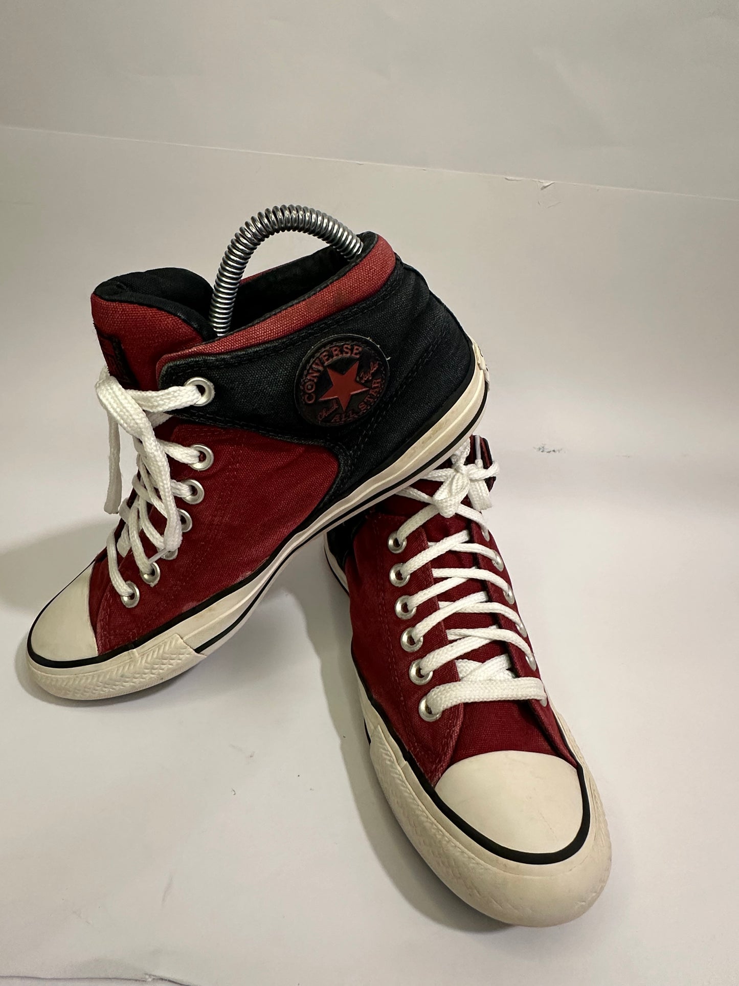 Converse Red and Blue High-Top Sneakers