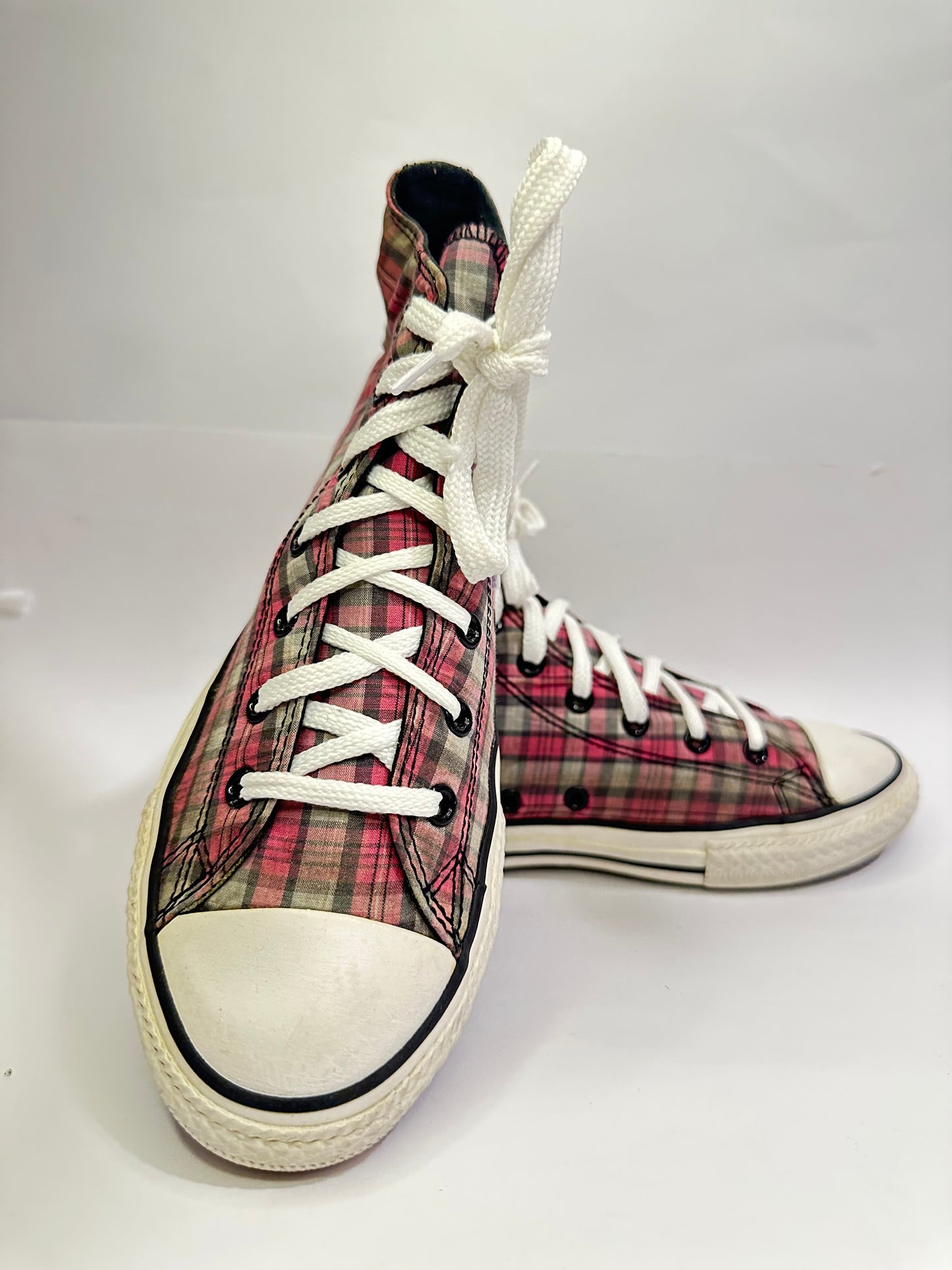 Converse Pink Check-board High-Top Sneakers