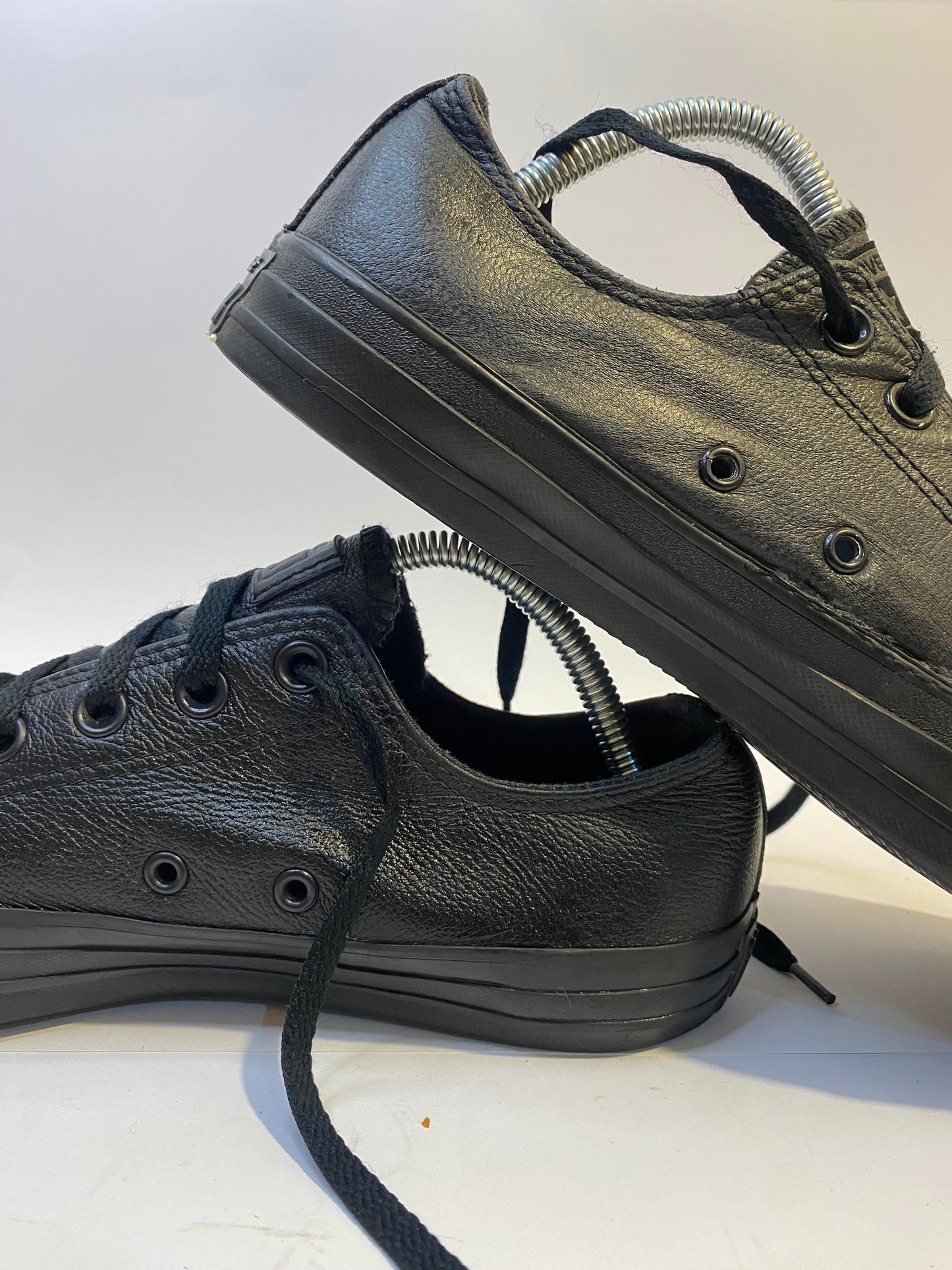 Converse All Black Leather Low-Top Sneakers