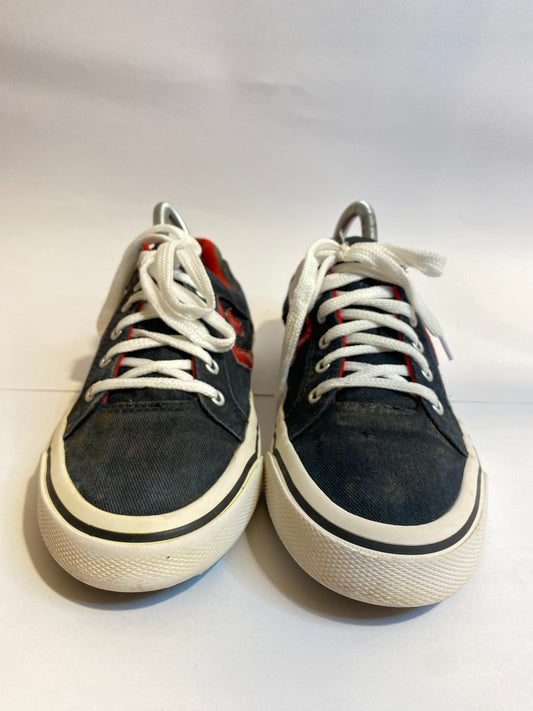 Vans Black and Red Low-Top Sneakers