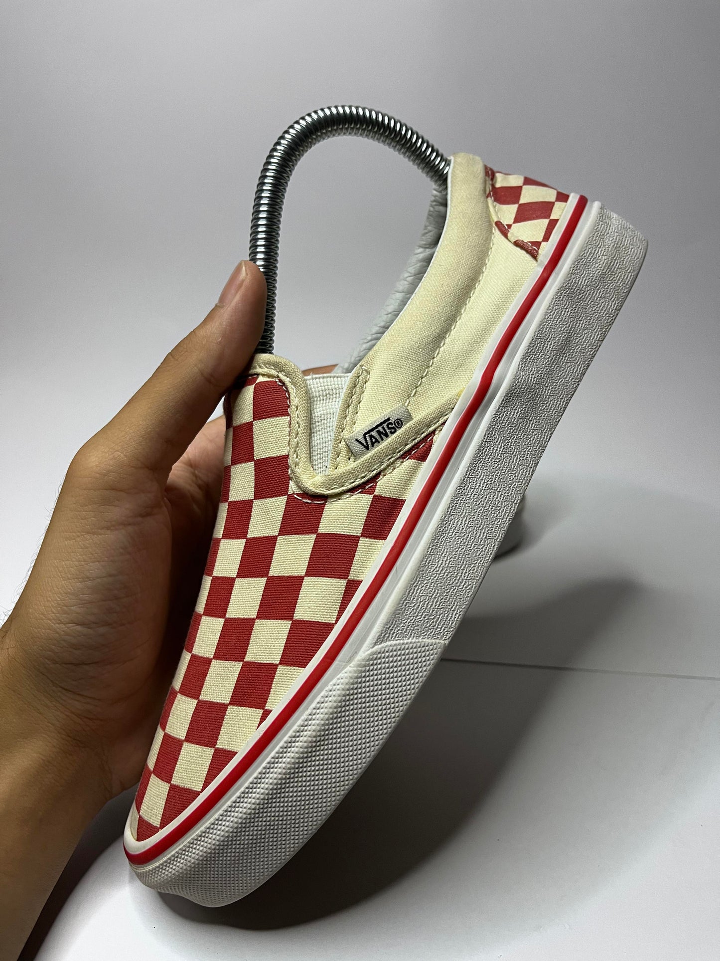 Vans Red Check-board Low-Top Sneakers
