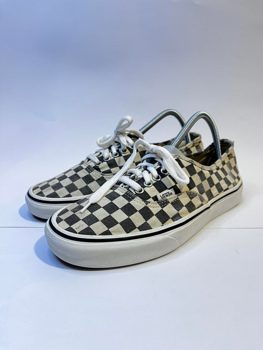 Vans White Checkerboard Low-Top Sneakers