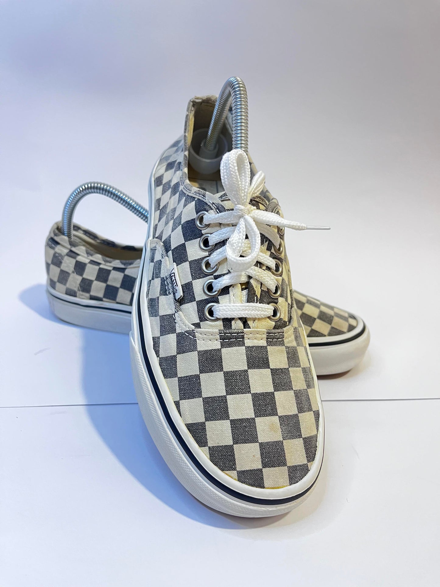 Vans White Checkerboard Low-Top Sneakers