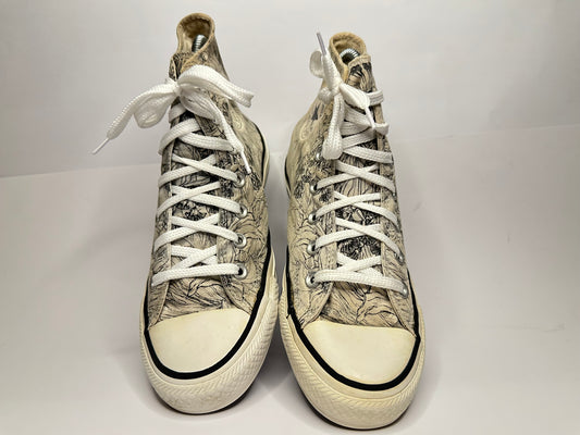 Converse Cream Black High-Top Sneakers