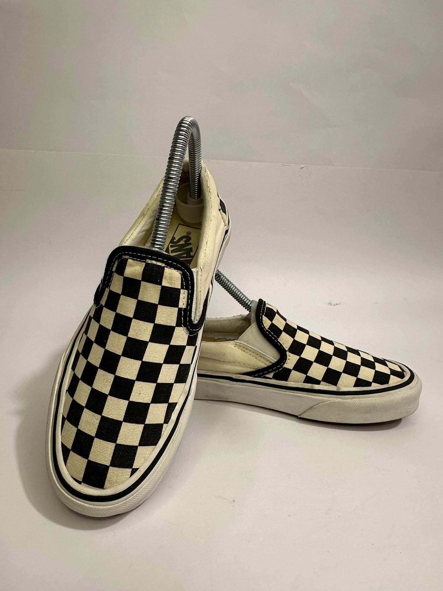 Vans Black Check-board Low-Top Laceless Sneakers