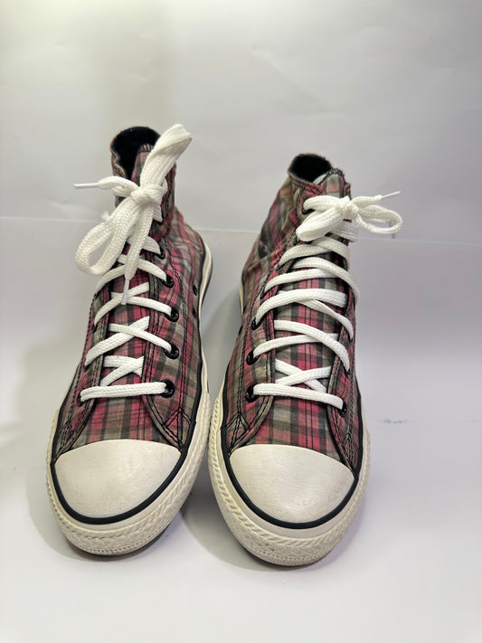 Converse Pink Check-board High-Top Sneakers