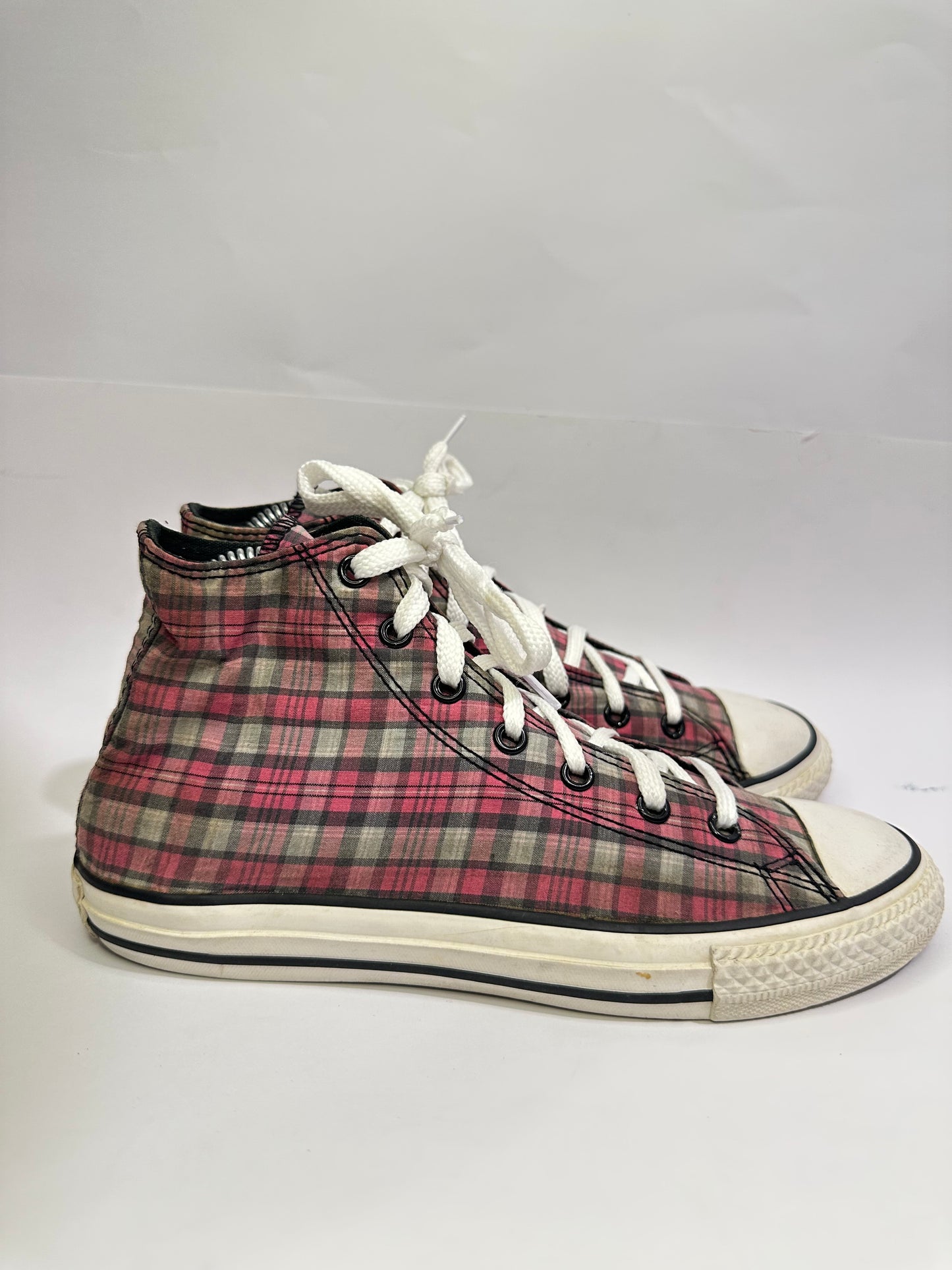 Converse Pink Check-board High-Top Sneakers