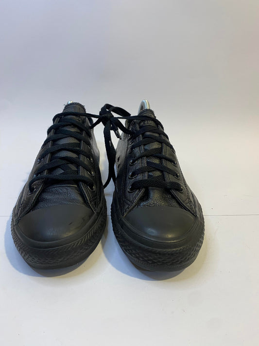 Converse All Black Leather Low-Top Sneakers