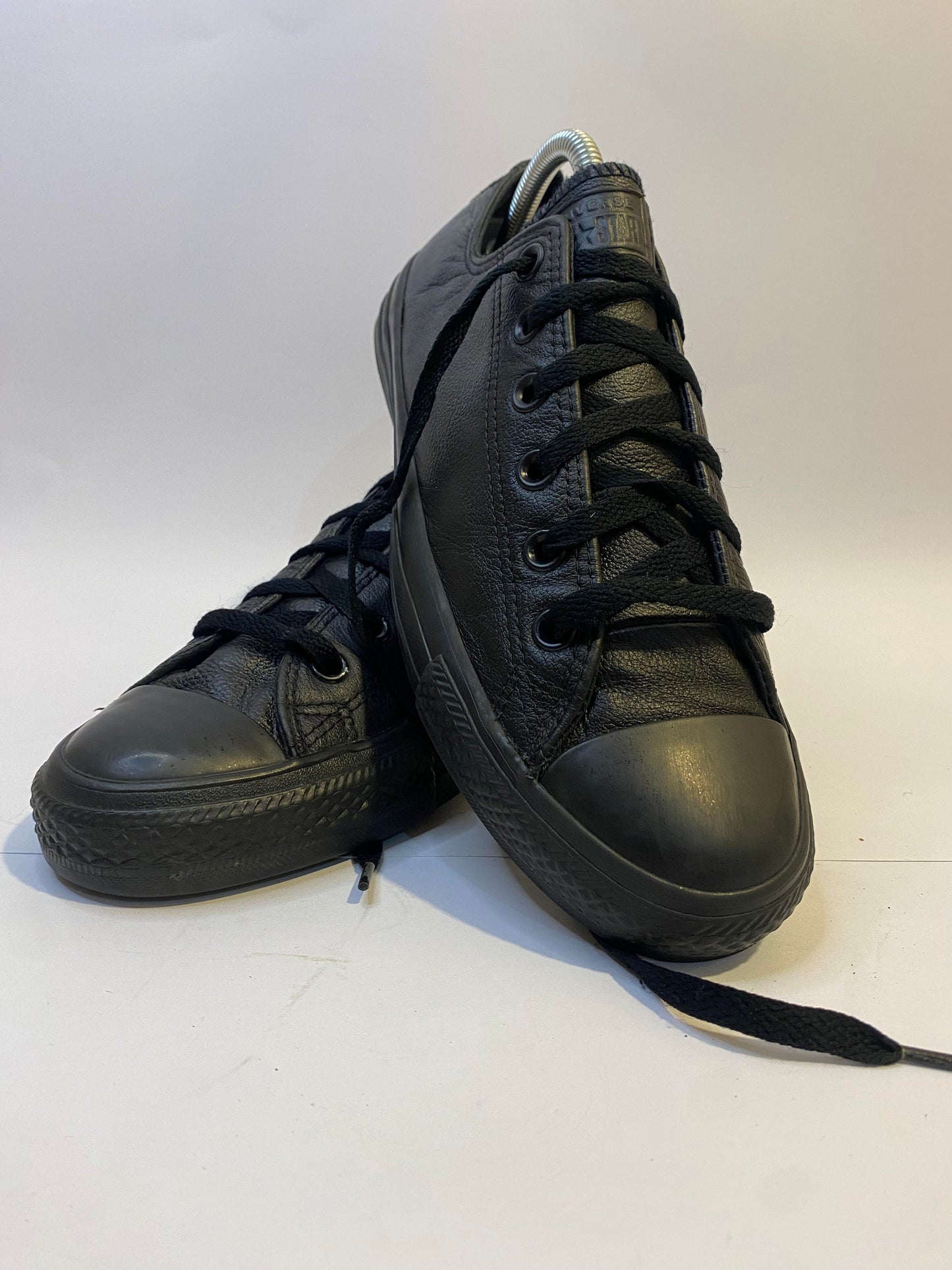 Converse All Black Leather Low-Top Sneakers