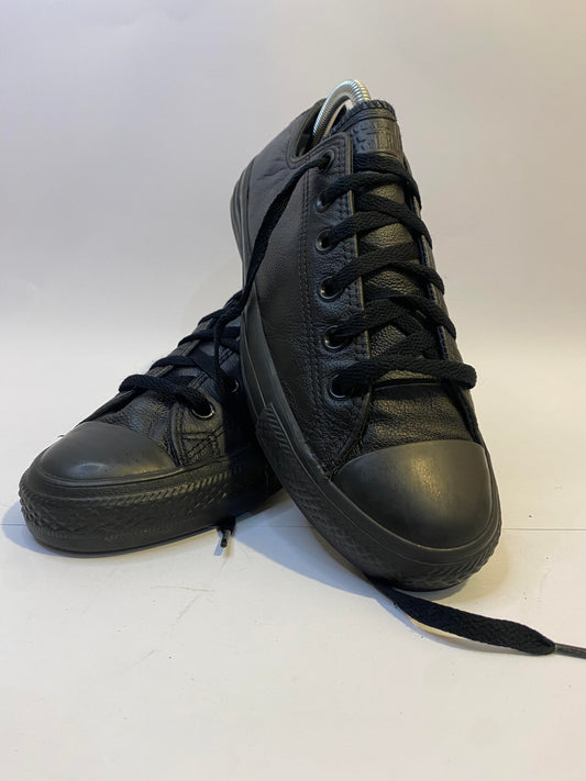 Converse All Black Leather Low-Top Sneakers