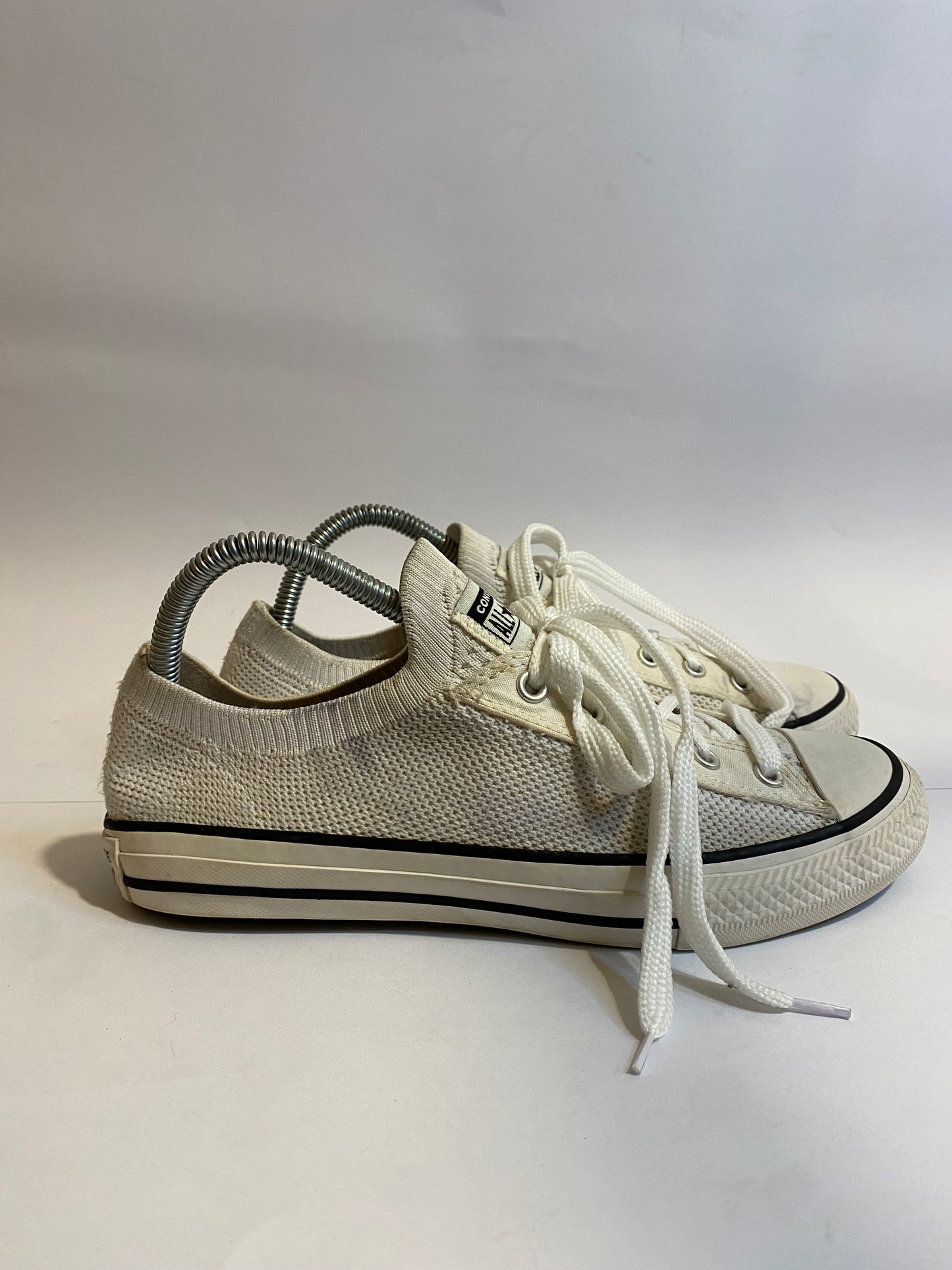 Converse White Net Fabric Low-Top Sneakers