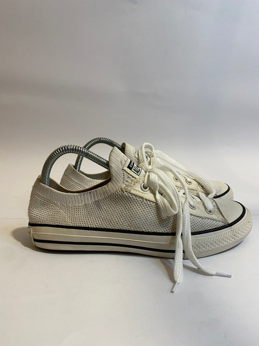 Converse White Net Fabric Low-Top Sneakers