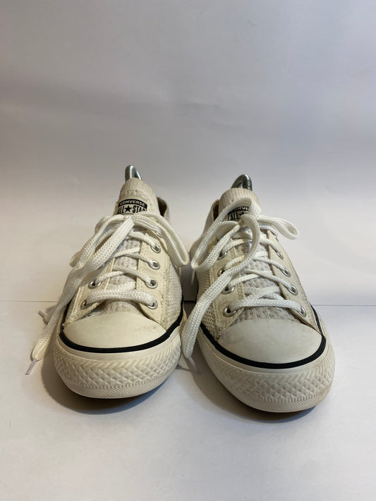 Converse White Net Fabric Low-Top Sneakers