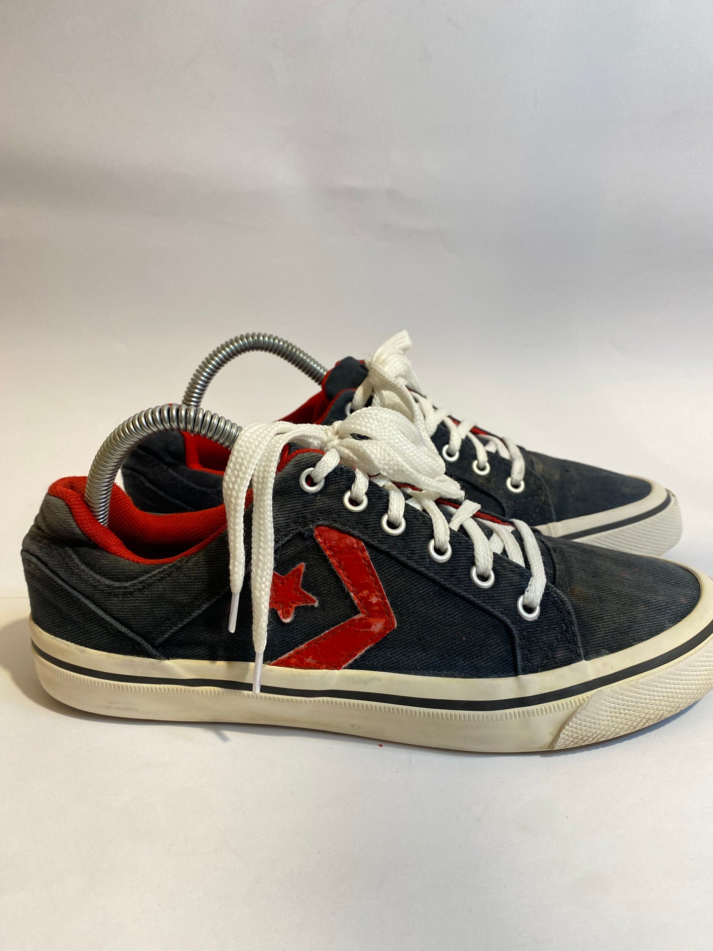 Vans Black and Red Low-Top Sneakers