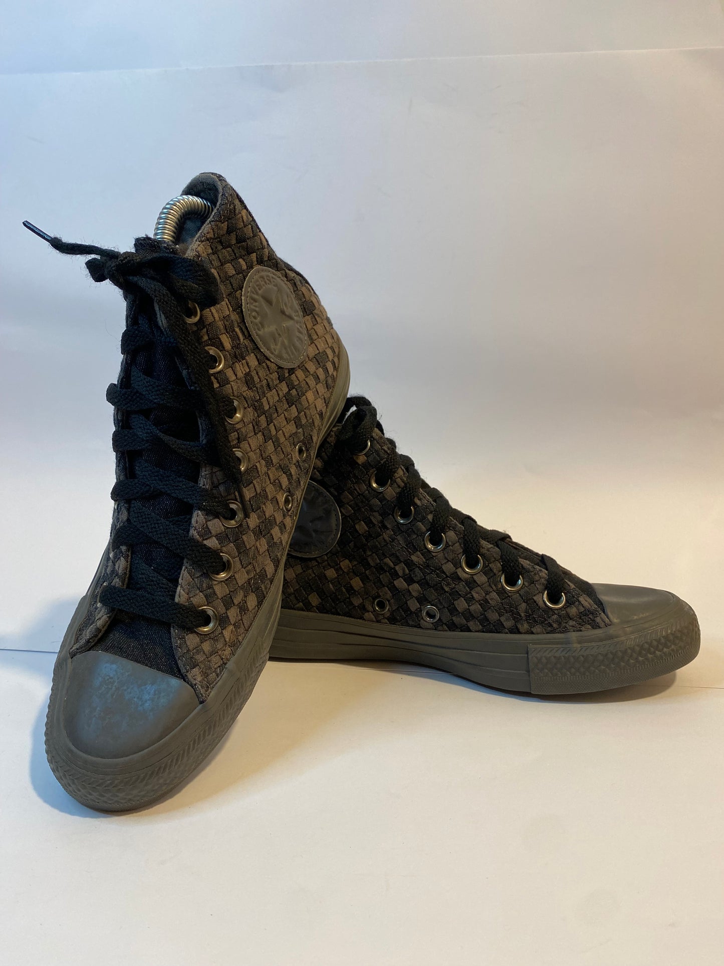 Converse Brown Checkerboard High-Top Sneakers