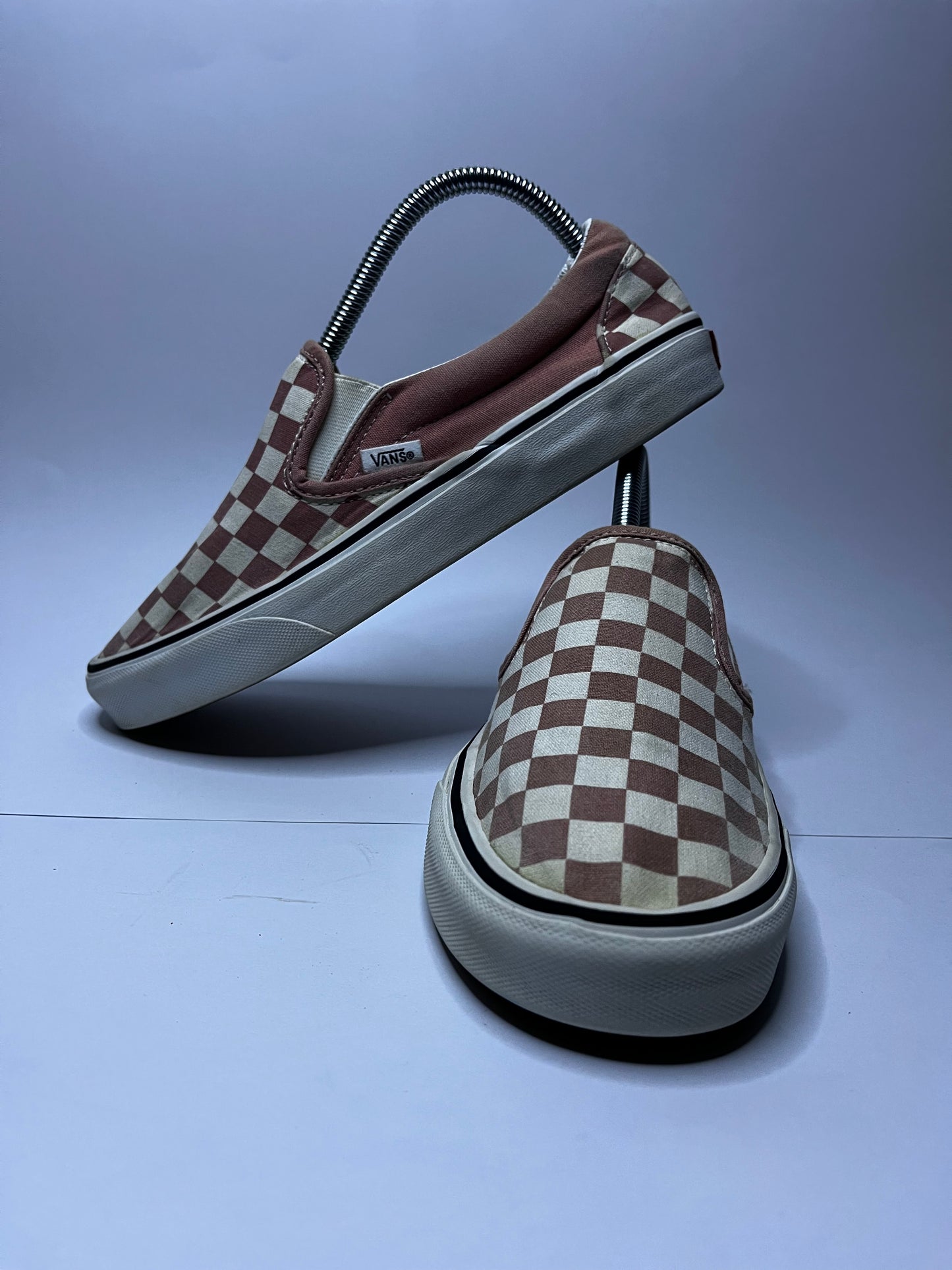 Vans Slip-On – Check-board Snow White Maroon