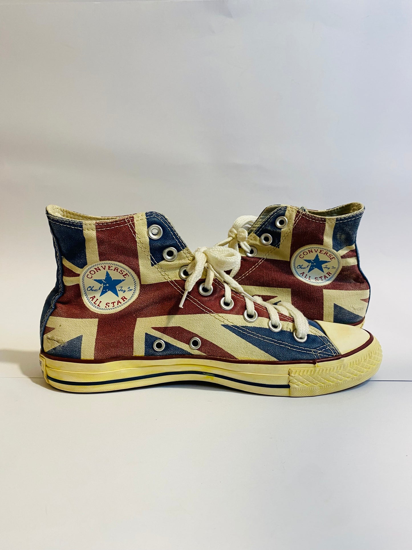 Converse Red and White High-Top Sneakers